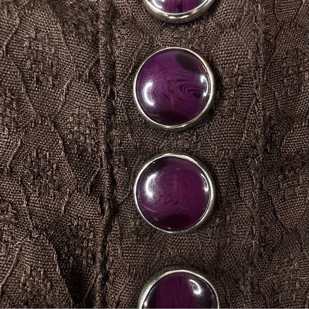 Scully Western Purple Pearl Snap Shirt L Cowgirl Festival Rodeo Chocolate Brown